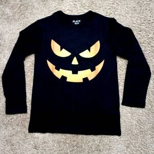 Place Jack O Lantern Halloween Black Boys T-Shirt Medium